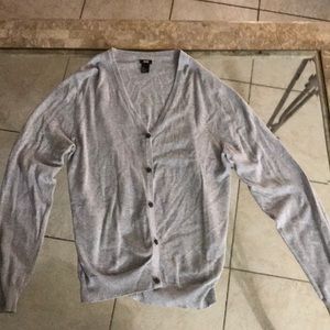 MENS GREY BUTTON UP CARDIGAN